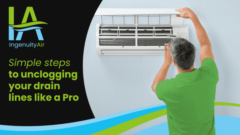 Graphic design with the phrase Simple Steps to Unclogging Your Drain Lines Like a Pro